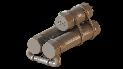 Clay render of the tanks