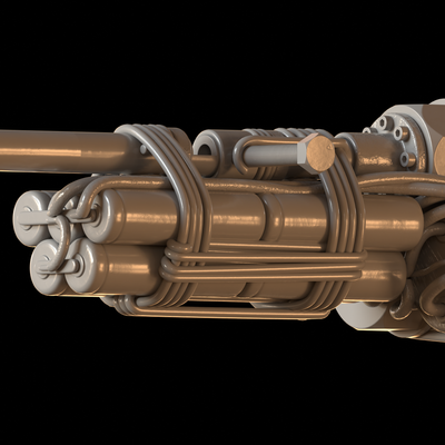 Clay render of the battery pack