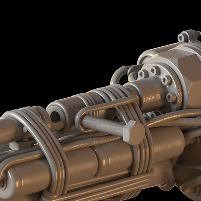 Clay render of the barrel