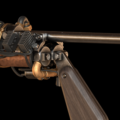Textured render of the grip and stock mount