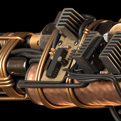 Textured render of the wires