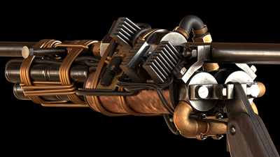 Textured render of the rifle