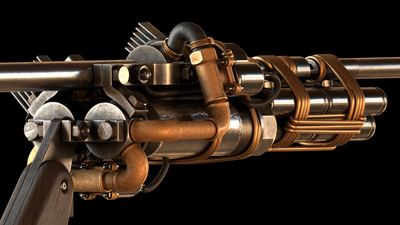 Textured render of the rifle