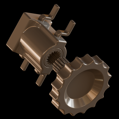 Clay render of the encoder and crown
