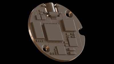 Clay render of the PCB