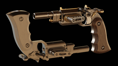 Textured render of the handgun