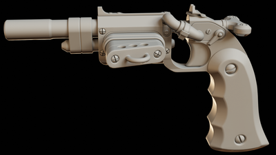 Clay render of the handgun