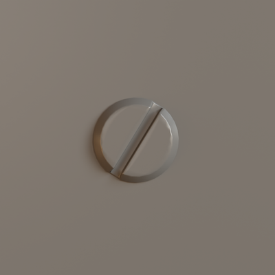 Clay render of a small flathead screw