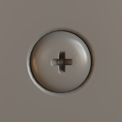 Clay render of a BoltFactory Phillips screw