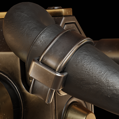 Textured render of a metal cable tie