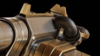 Textured render of the handgun