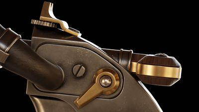 Textured render of the handgun